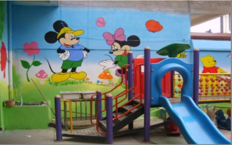江陵幼儿园室外彩绘